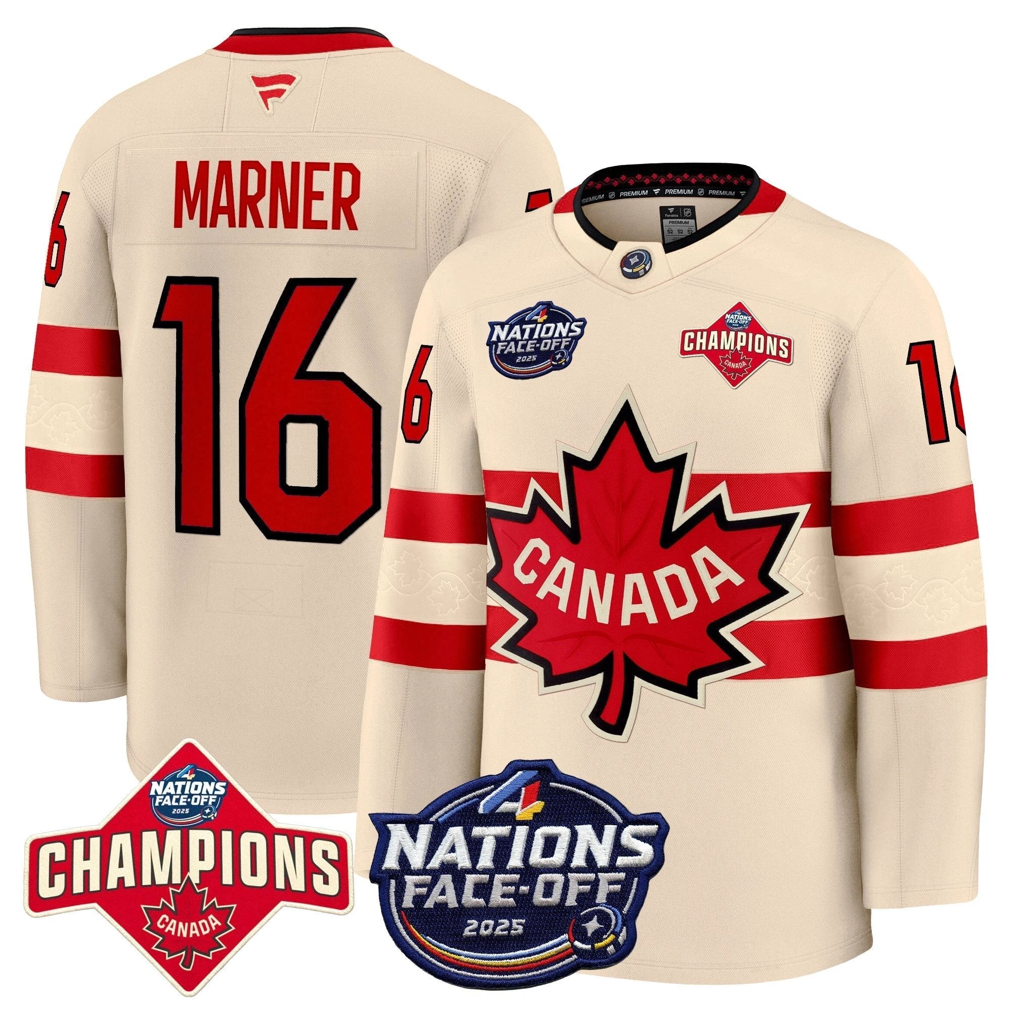 Men Canada 4 Nations Face-Off 2025 Champions Premium Jersey - All Stitched by Canada