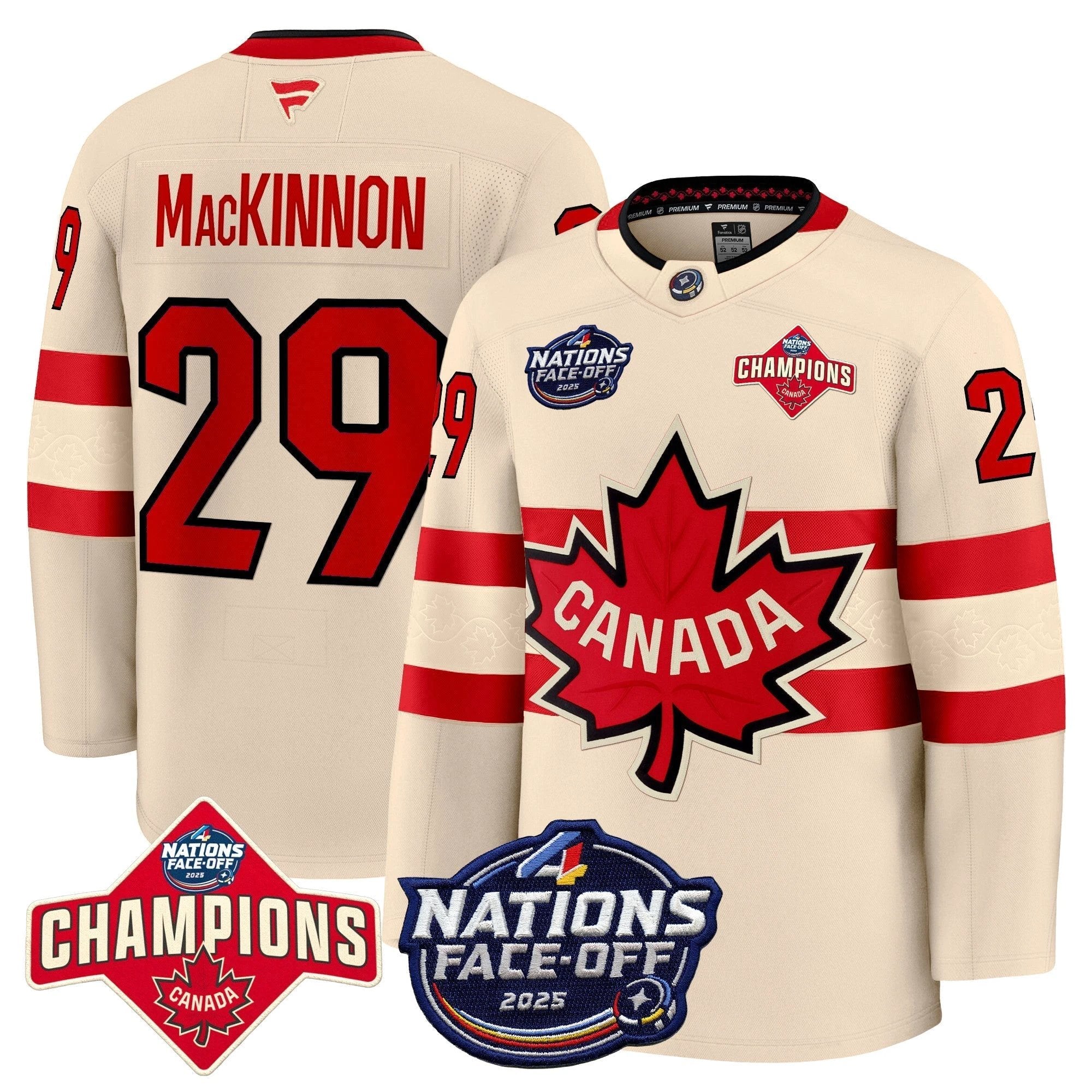 Men Canada 4 Nations Face-Off 2025 Champions Premium Jersey - All Stitched by Canada