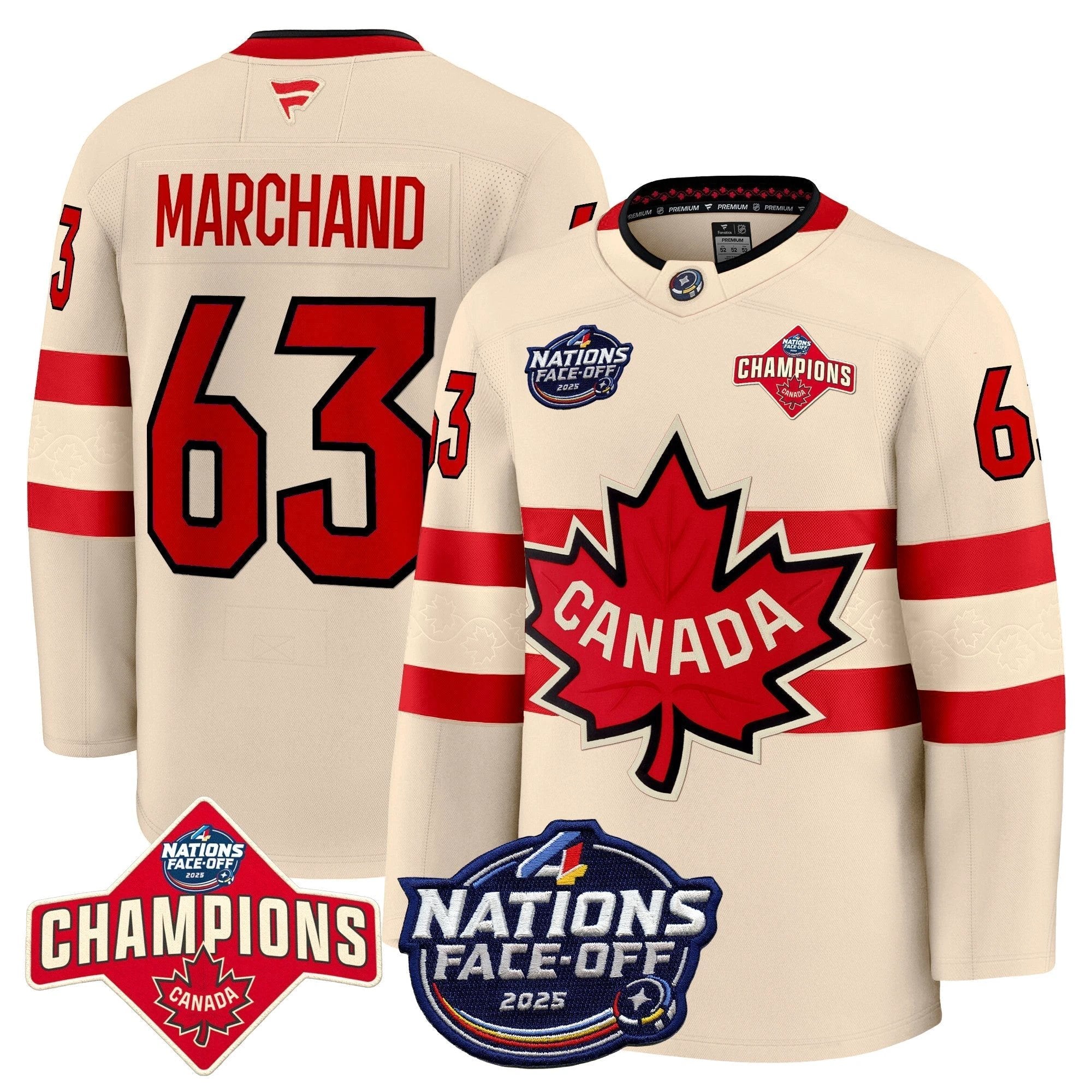 Men Canada 4 Nations Face-Off 2025 Champions Premium Jersey - All Stitched by Canada