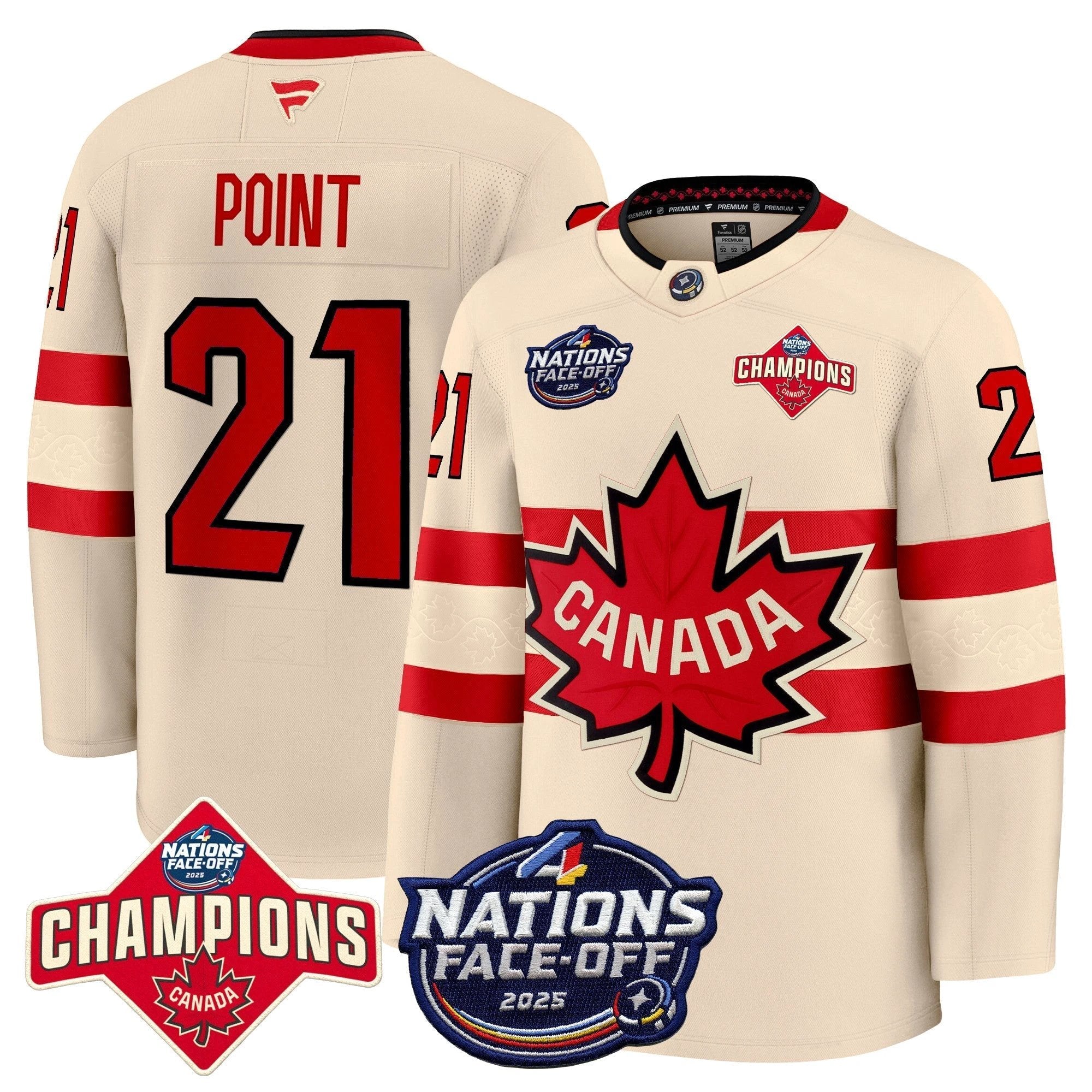 Men Canada 4 Nations Face-Off 2025 Champions Premium Jersey - All Stitched by Canada
