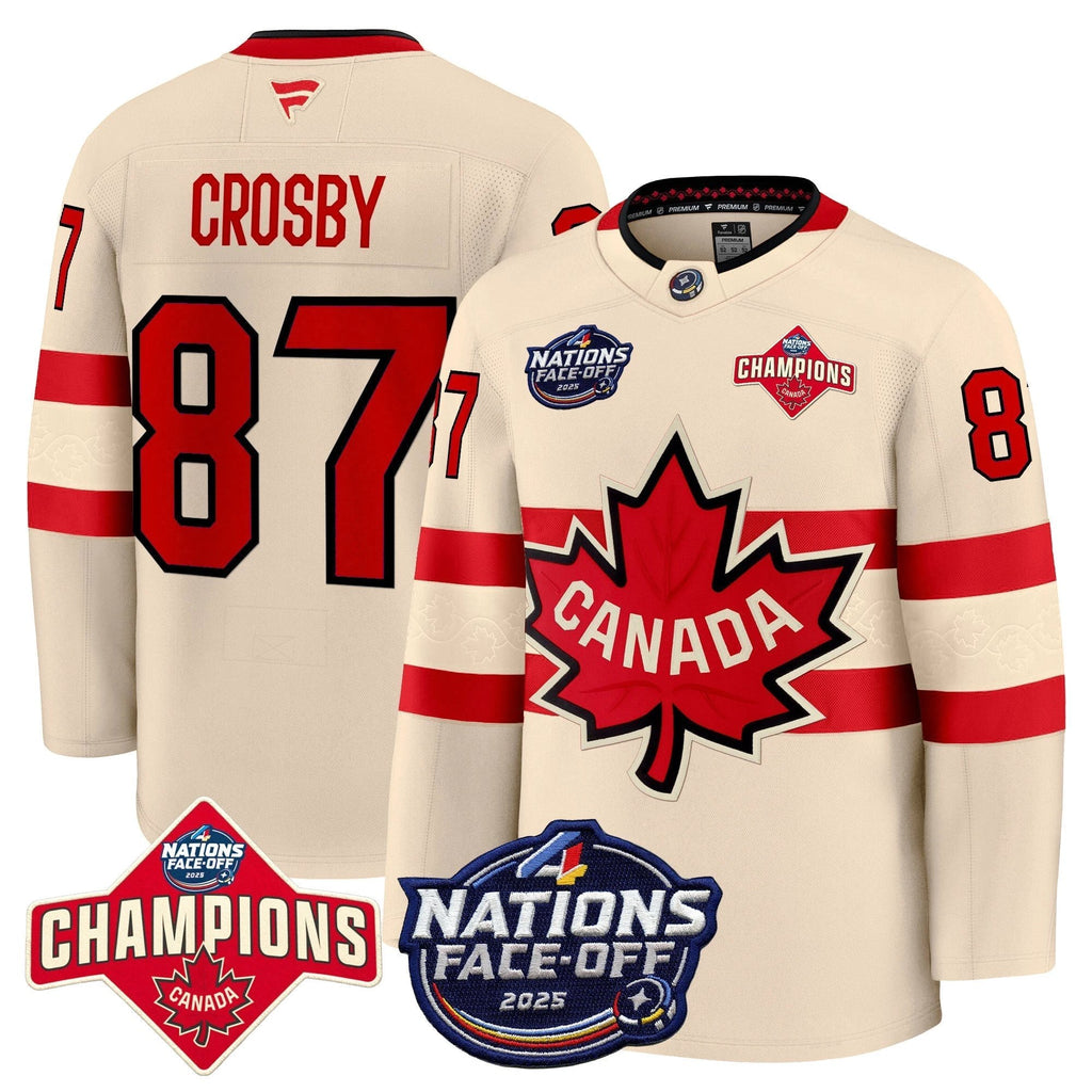Men Canada 4 Nations Face-Off 2025 Champions Premium Jersey - All Stitched by Canada