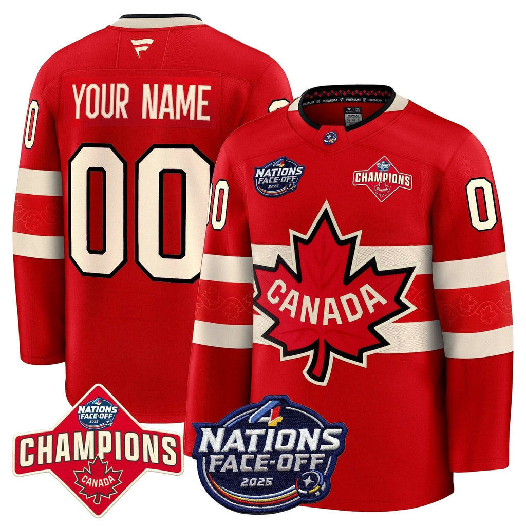 Canada 4 Nations Face-Off 2025 Champions Premium Custom Jersey - All Stitched by Canada