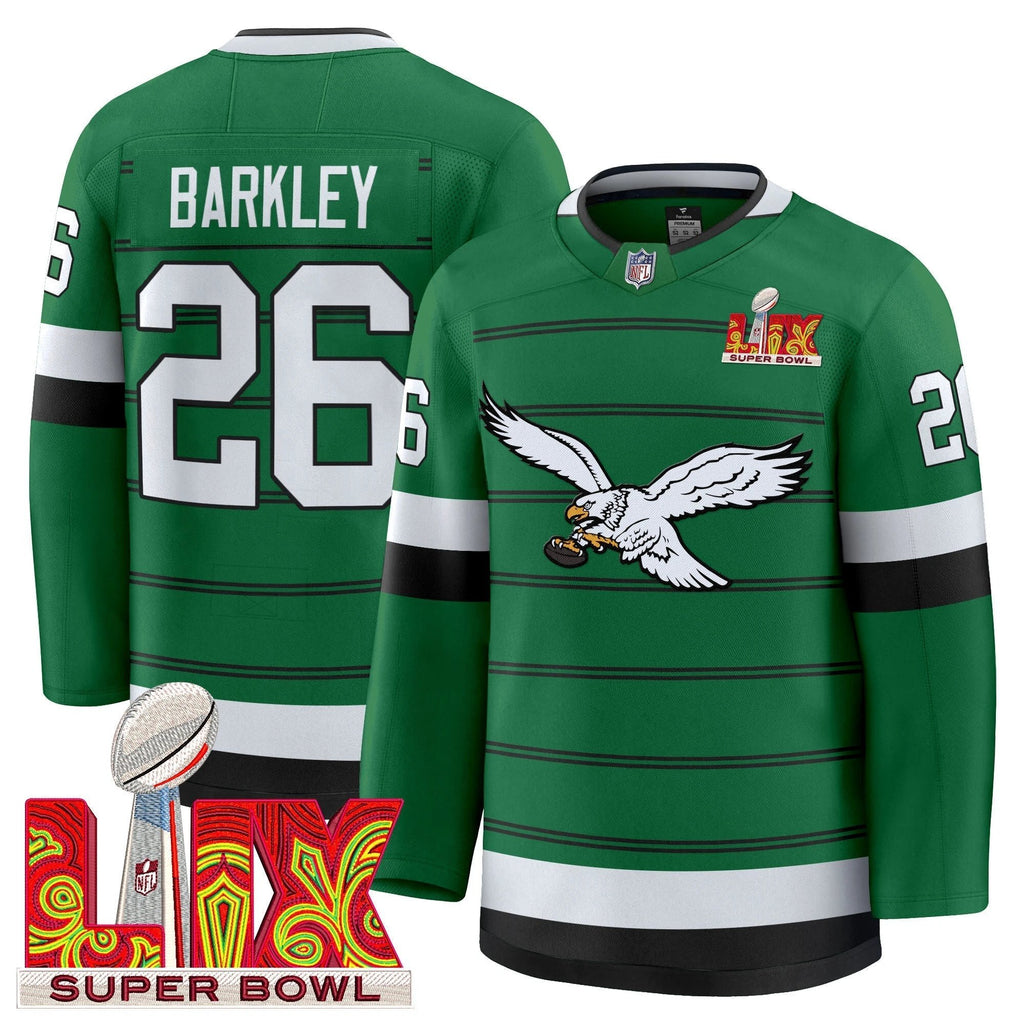 Eagles Kelly Green Hockey Premium Jersey - All Stitched by Philadelphia Eagles