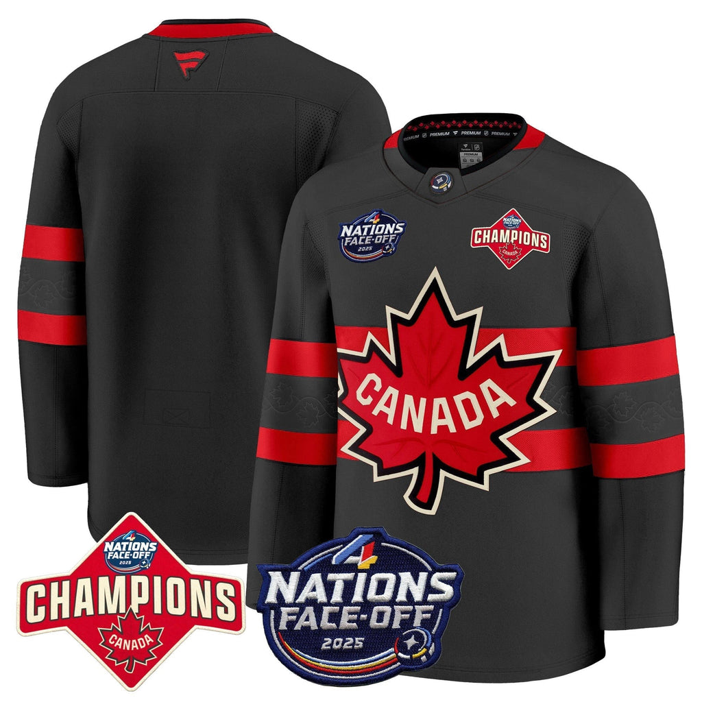 Men Canada 4 Nations Face-Off 2025 Champions Premium Jersey - All Stitched by Canada