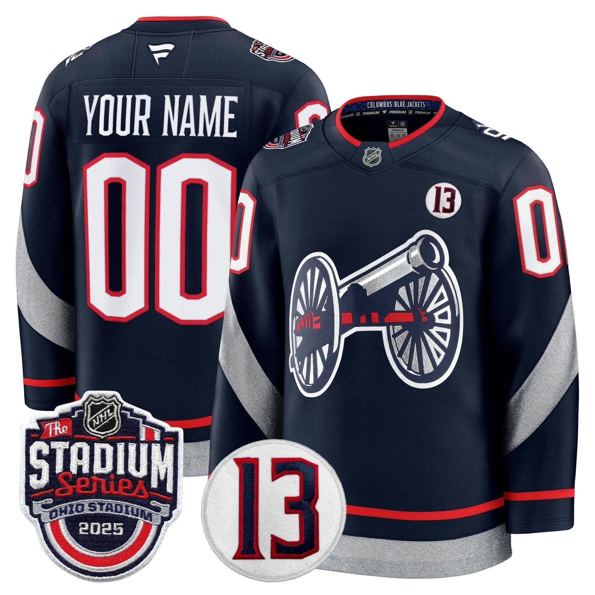 Columbus Blue Jackets 2025 Stadium Series & #13 Johnny Gaudreau Patch Premium Custom Jersey - All Stitched by Columbus Blue Jackets