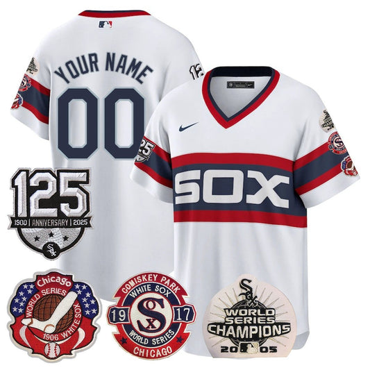 Custom Chicago White Sox 125th Anniversary - World Series Champions Jersey - All Stitched by Chicago White Sox