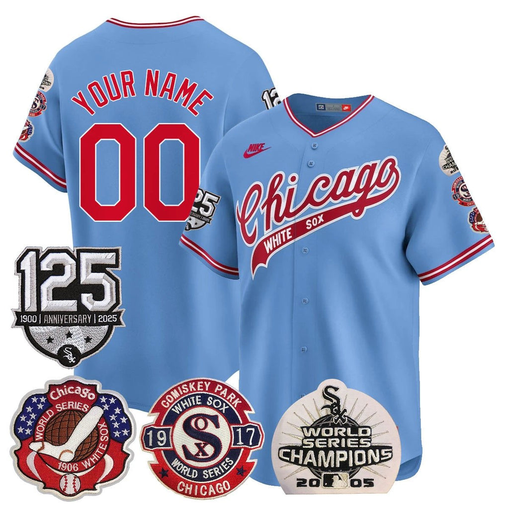 Custom Chicago White Sox 125th Anniversary - World Series Champions Jersey - All Stitched by Chicago White Sox