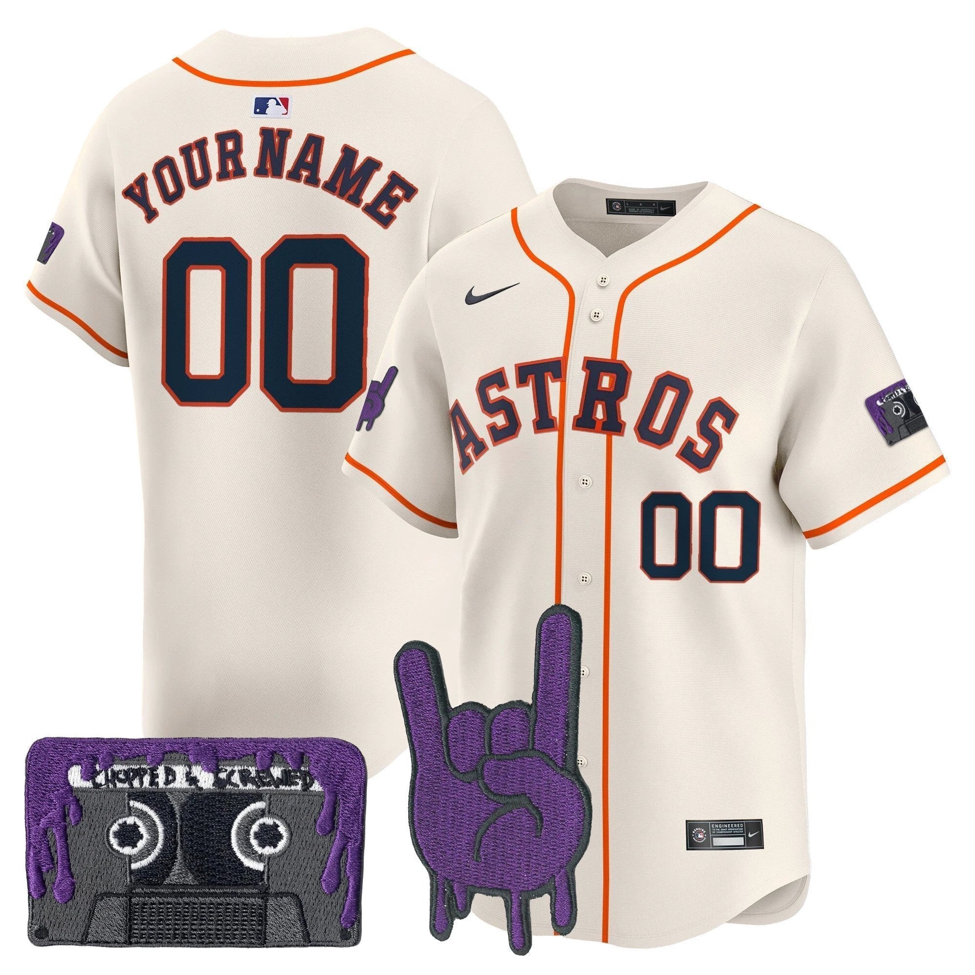 Houston Astros DJ Screw Patch Vapor Premier Limited Custom Jersey - All Stitched by Houston Astros