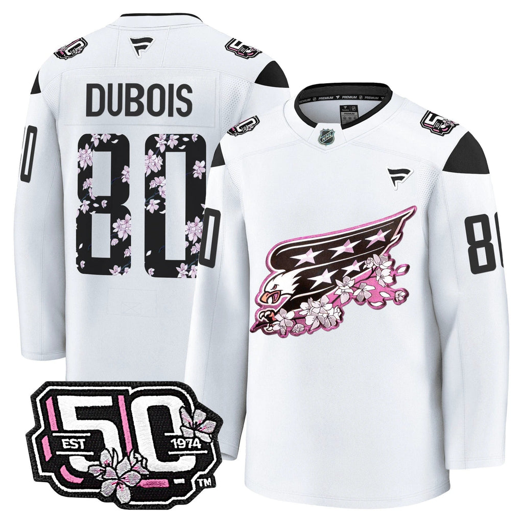Men Washington Capitals 50th Anniversary Cherry Blossom Premium Jersey - All Stitched by Washington Capitals