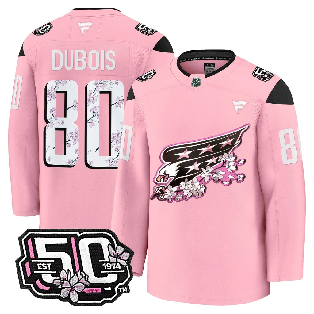 Men Washington Capitals 50th Anniversary Cherry Blossom Premium Jersey - All Stitched by Washington Capitals