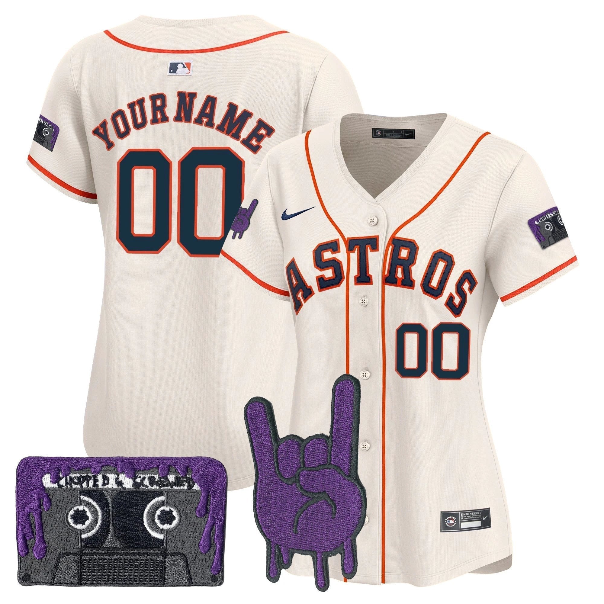 Houston Astros DJ Screw Patch Vapor Premier Limited Custom Jersey - All Stitched by Houston Astros