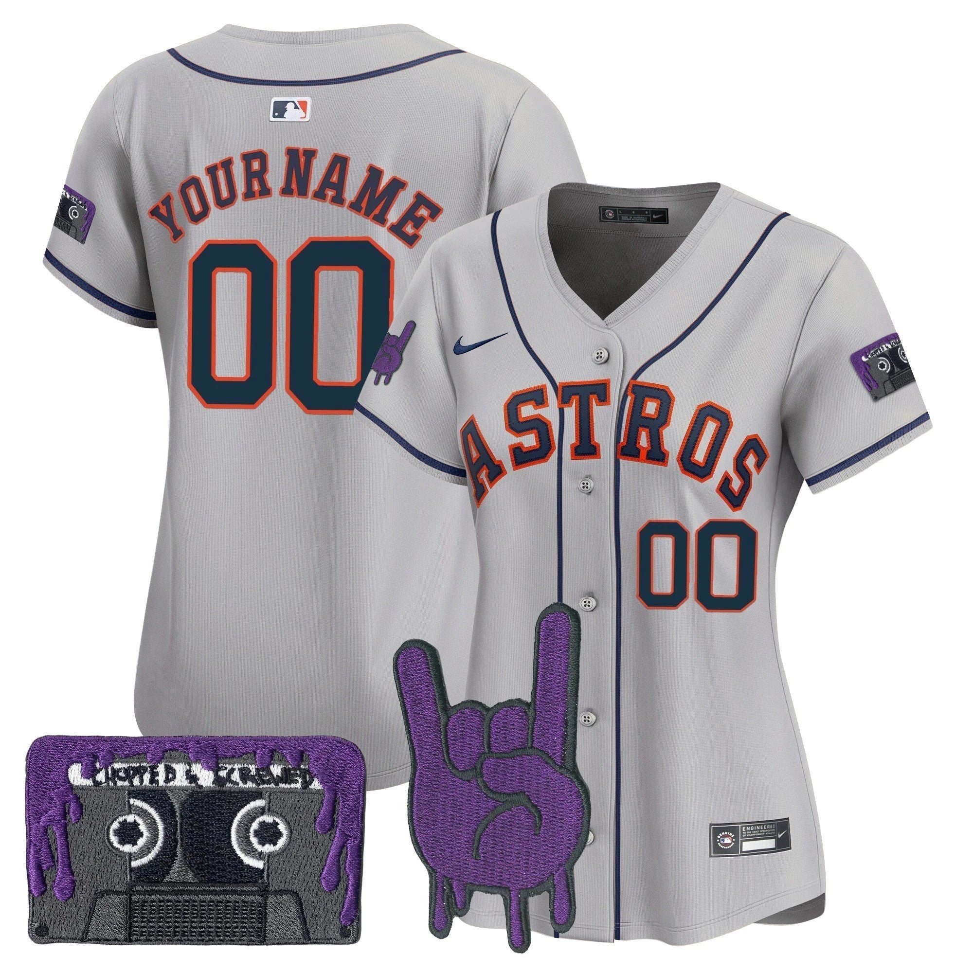 Houston Astros DJ Screw Patch Vapor Premier Limited Custom Jersey - All Stitched by Houston Astros