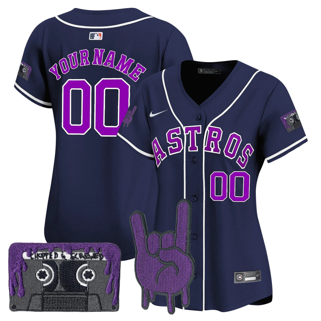 Houston Astros DJ Screw Patch Vapor Premier Limited Custom Jersey - All Stitched by Houston Astros