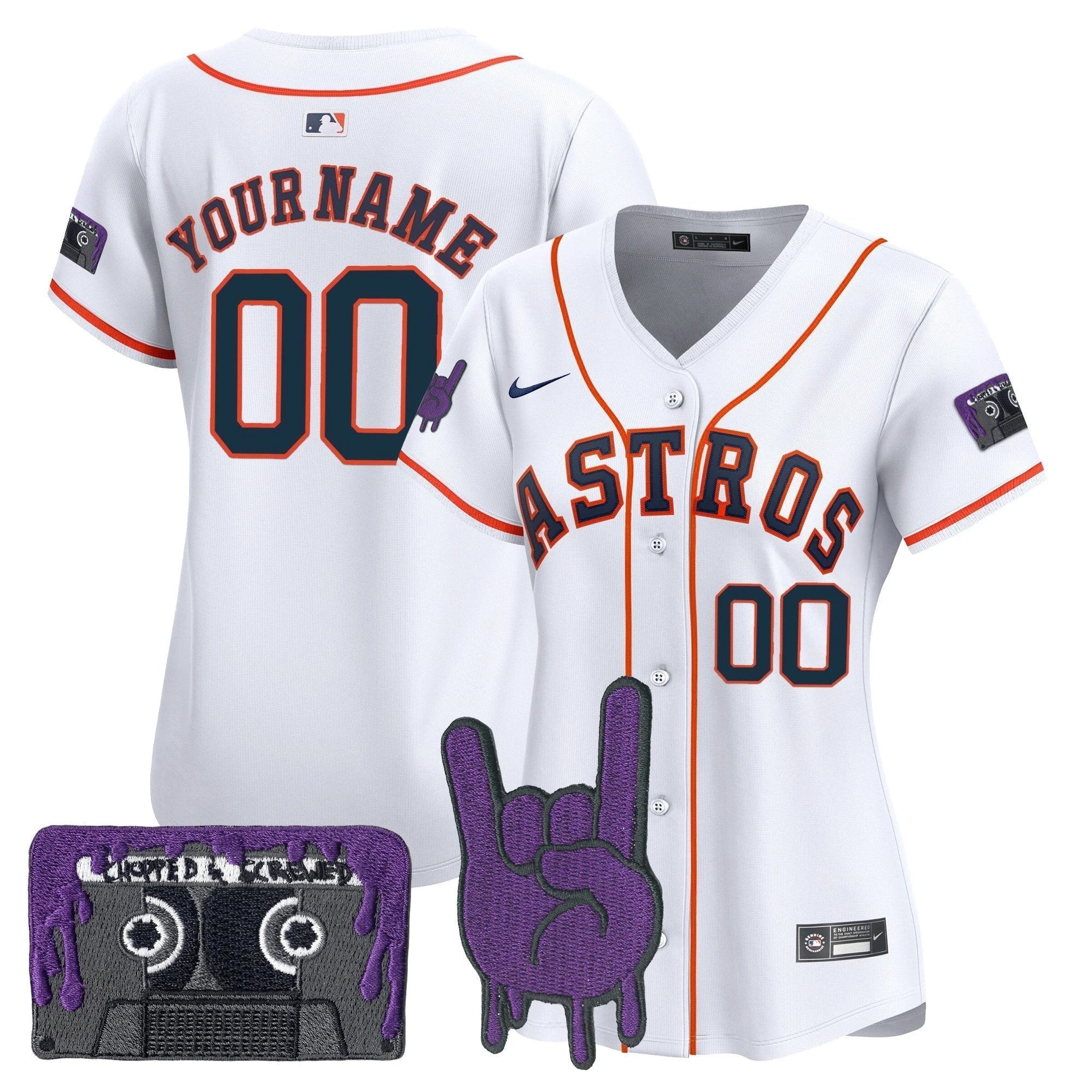 Houston Astros DJ Screw Patch Vapor Premier Limited Custom Jersey - All Stitched by Houston Astros