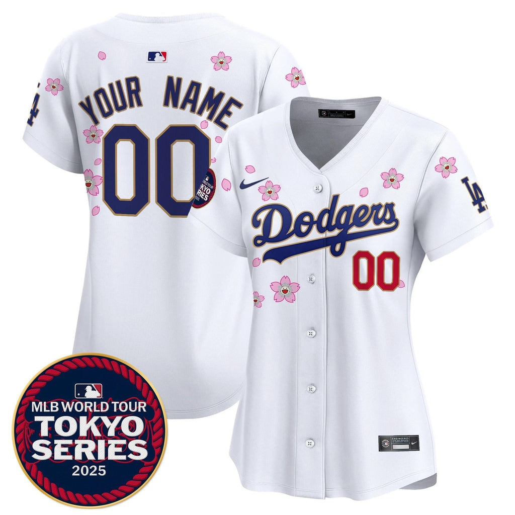 Dodgers Tokyo Series 2025 Gold Trim Vapor Premier Limited Custom Jersey - Stitched by Los Angeles Dodgers