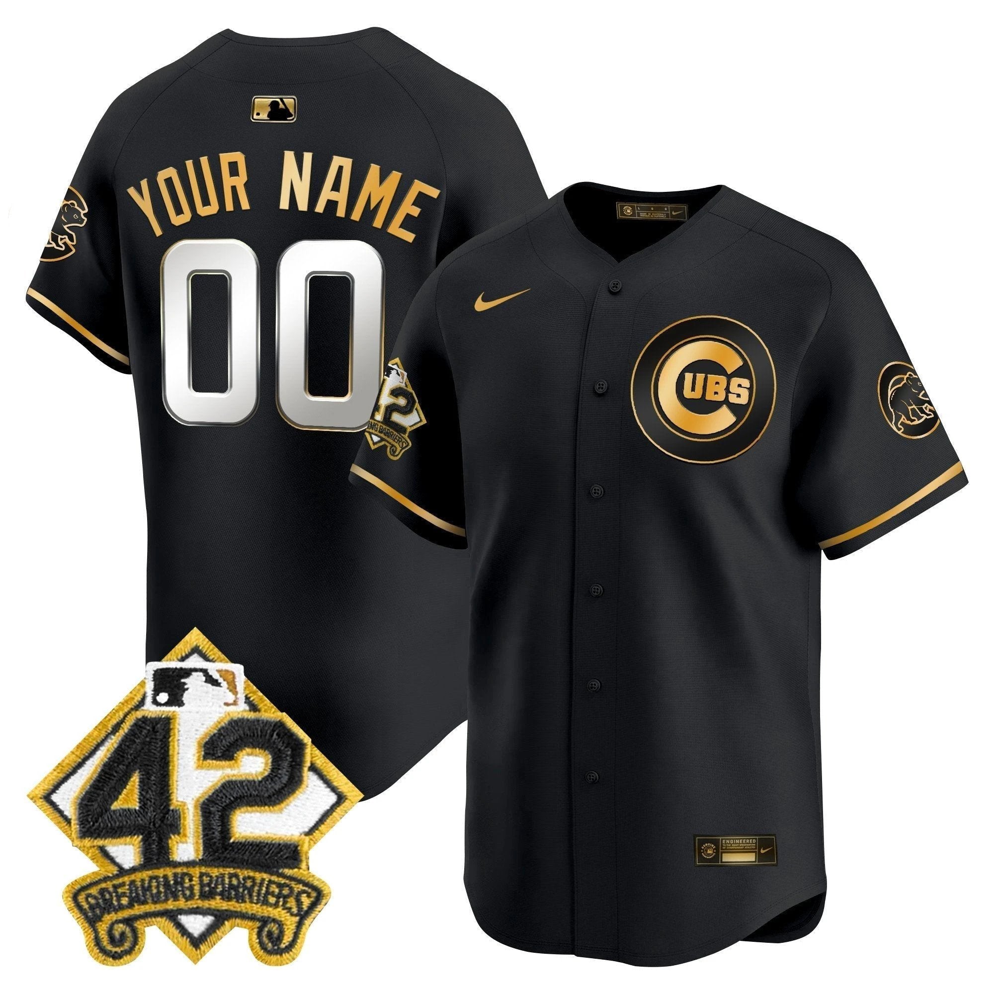 Chicago Cubs 2025 Jackie Robinson Patch Vapor Premier Limited Custom Jersey - All Stitched by Chicago Cubs