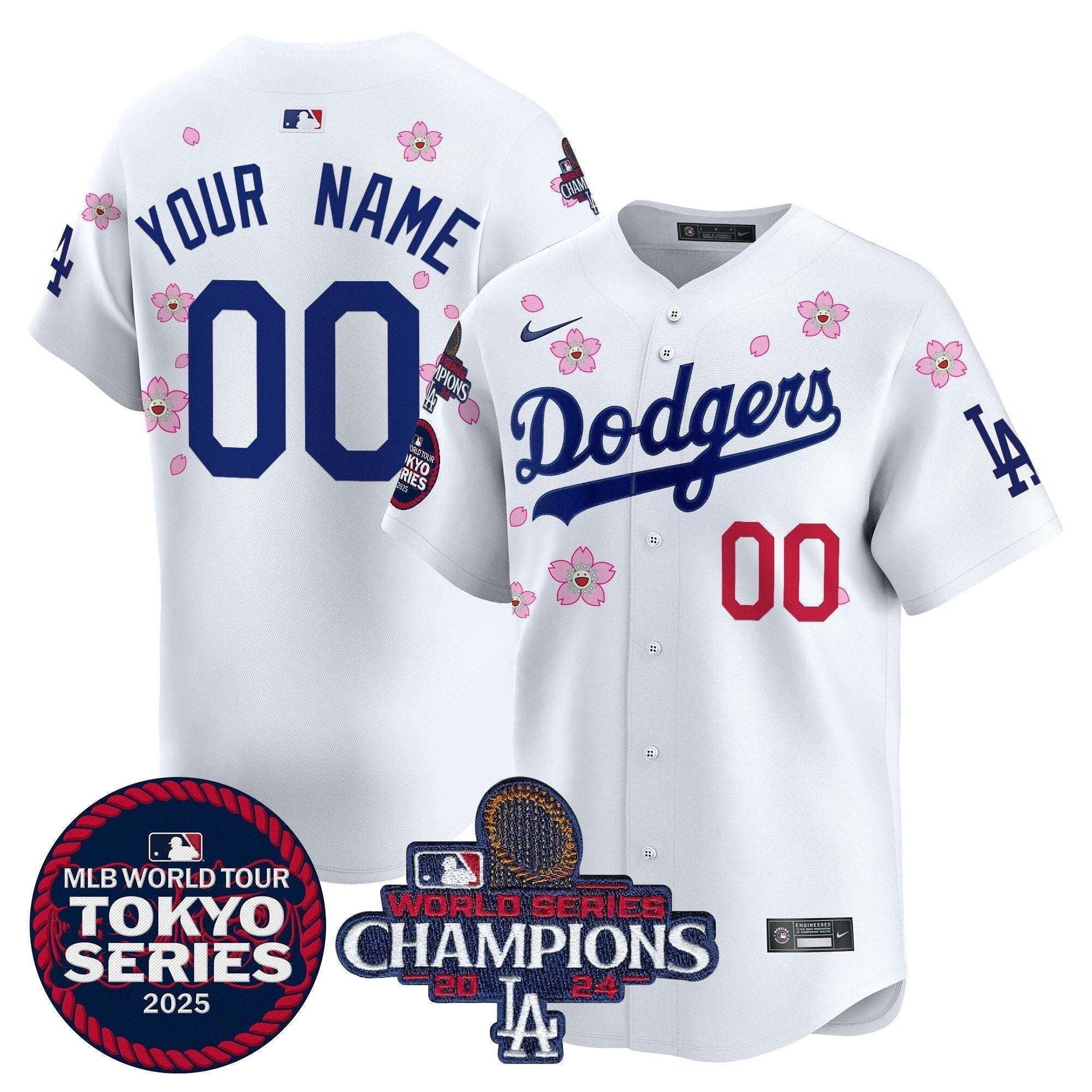 Dodgers Tokyo Series 2025 World Series Champions Patch Vapor Premier Limited Custom Jersey - Stitched by Los Angeles Dodgers