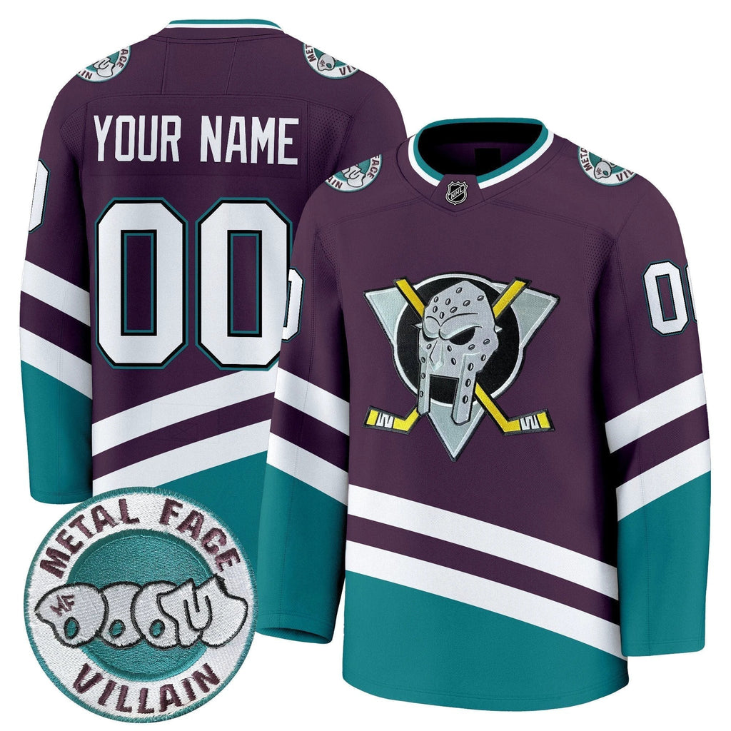 Anaheim Ducks MF DOOM Metal Face Villain Patch Premium Custom Jersey - All Stitched by Anaheim Ducks