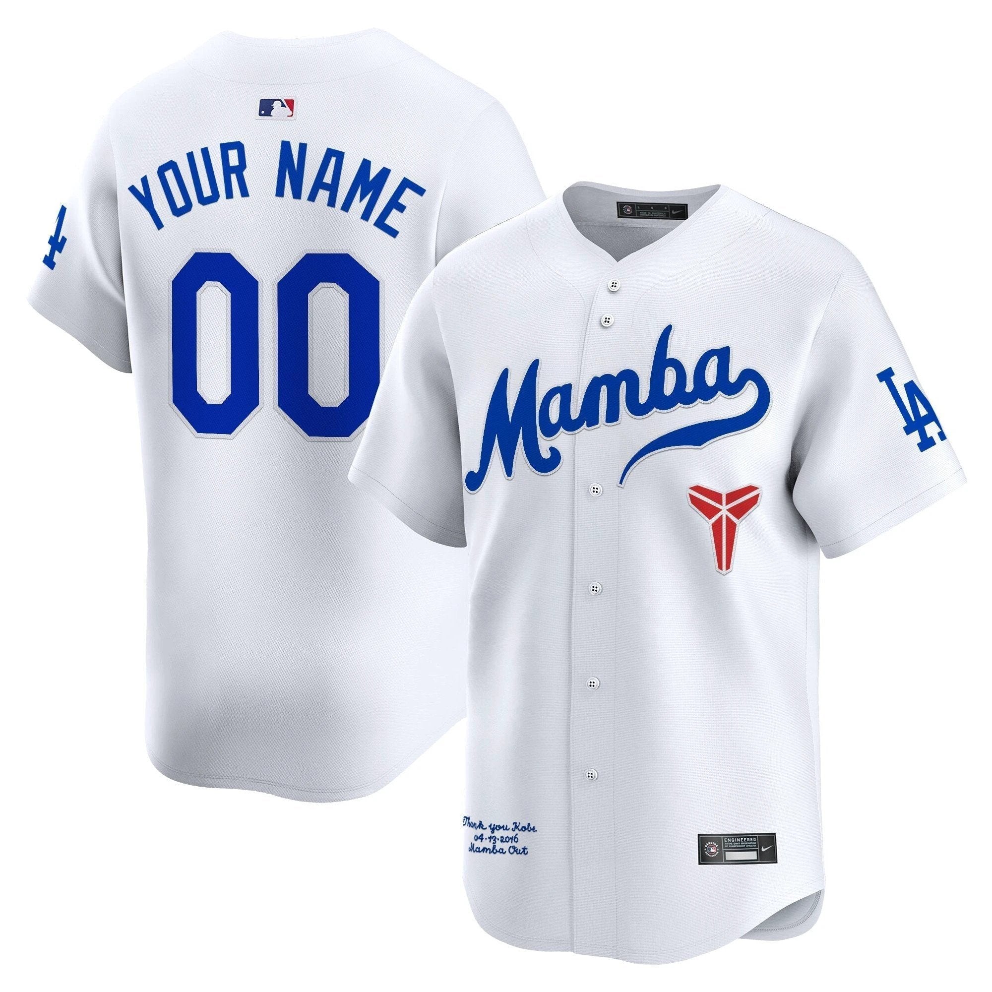 Dodgers Kobe Bryant Mamba Vapor Premier Limited Custom Jersey - All Stitched by Los Angeles Dodgers