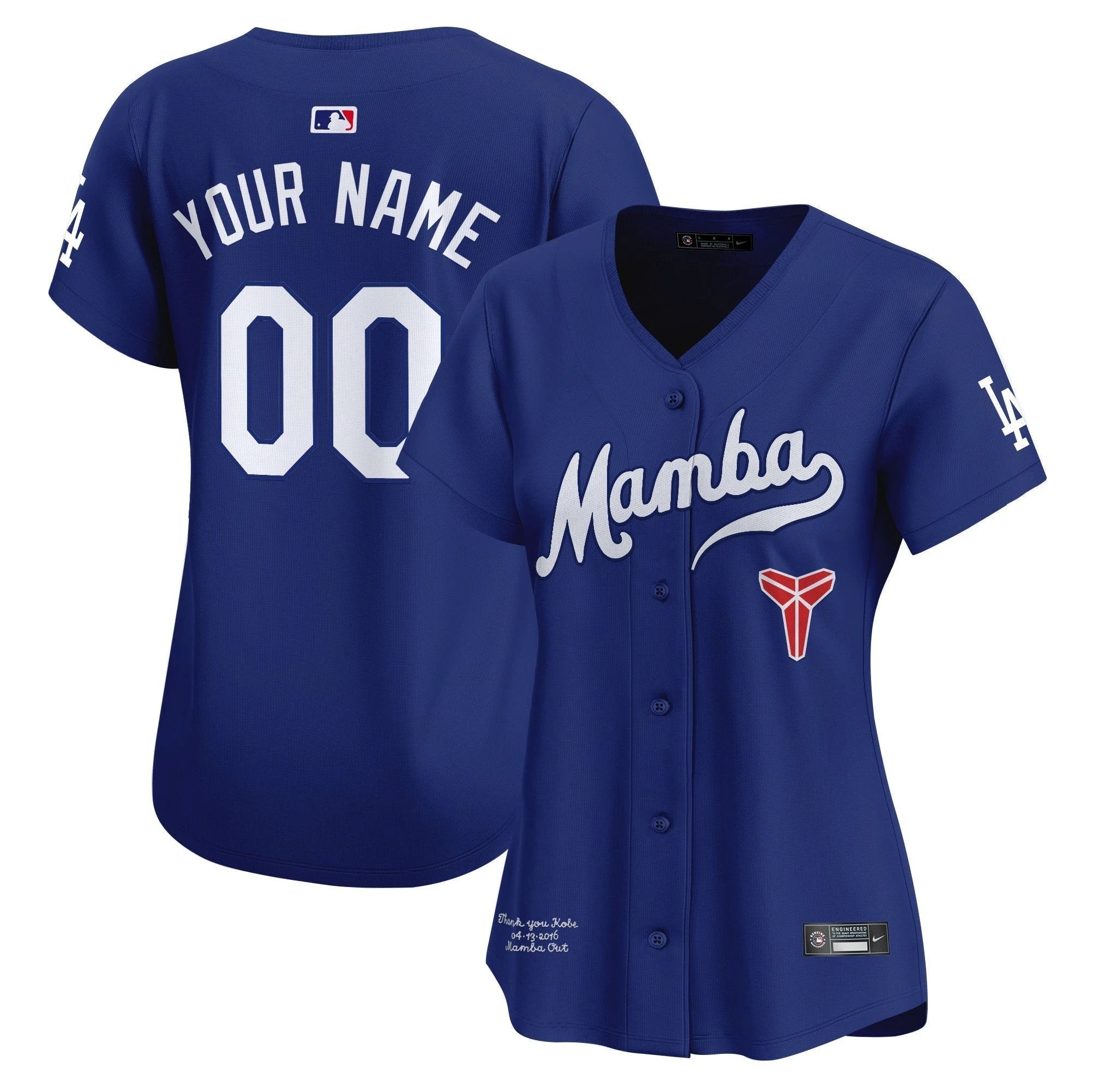 Dodgers Kobe Bryant Mamba Vapor Premier Limited Custom Jersey - All Stitched by Los Angeles Dodgers