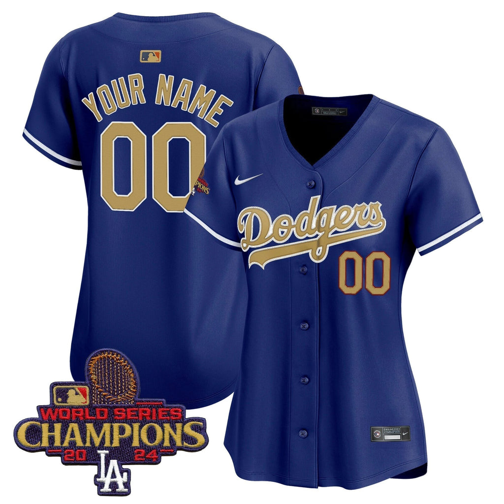 Dodgers 2025 Gold Vapor Premier Elite Custom Jersey - All Stitched by Los Angeles Dodgers