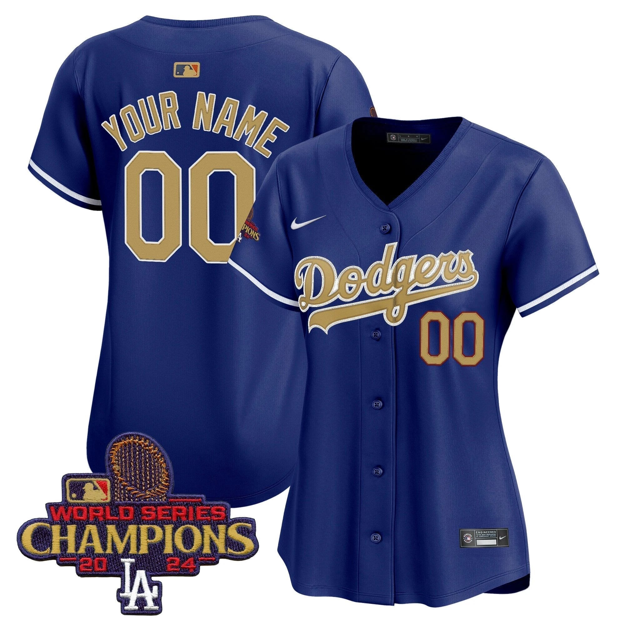 Dodgers 2025 Gold Vapor Premier Elite Custom Jersey - All Stitched by Los Angeles Dodgers