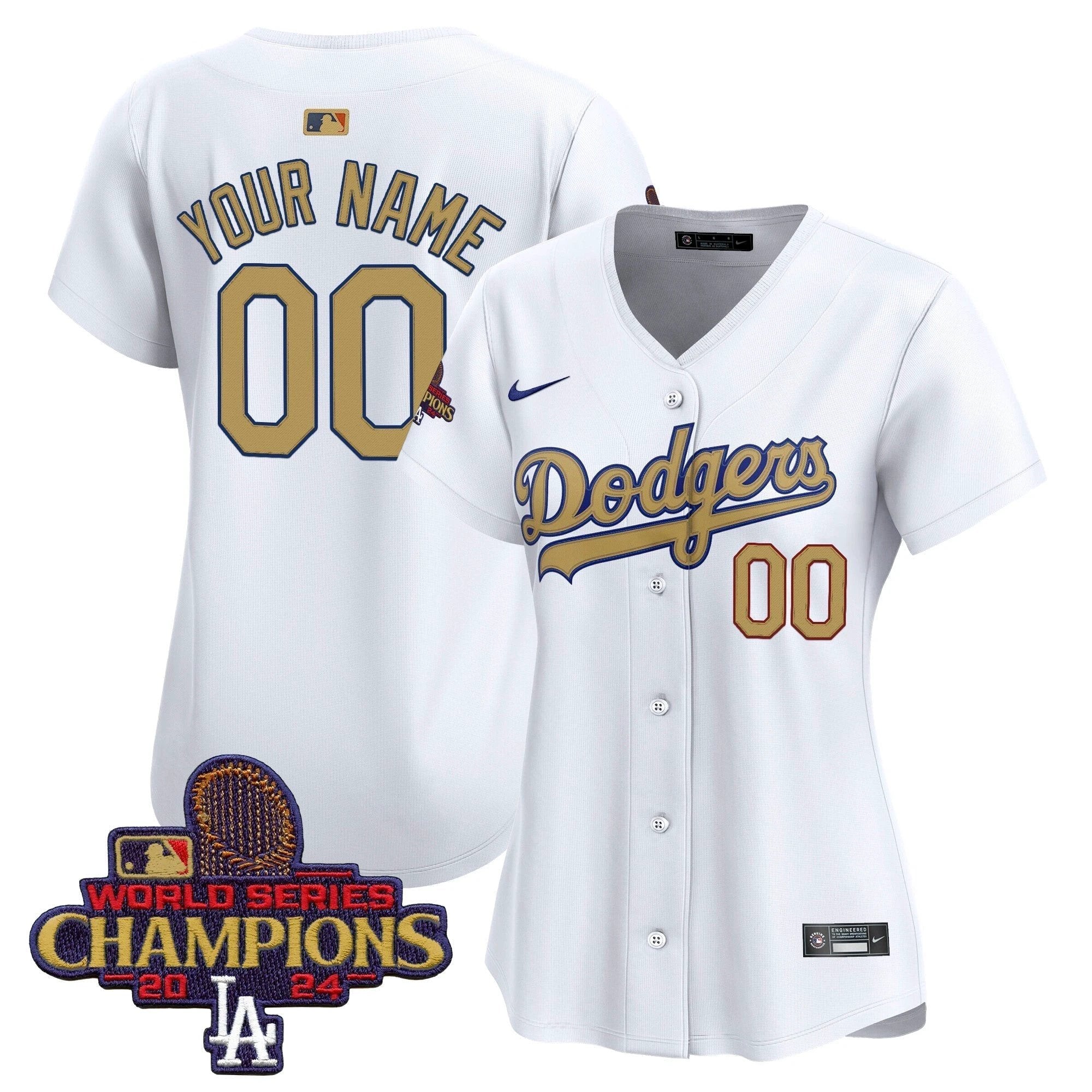 Dodgers 2025 Gold Vapor Premier Elite Custom Jersey - All Stitched by Los Angeles Dodgers