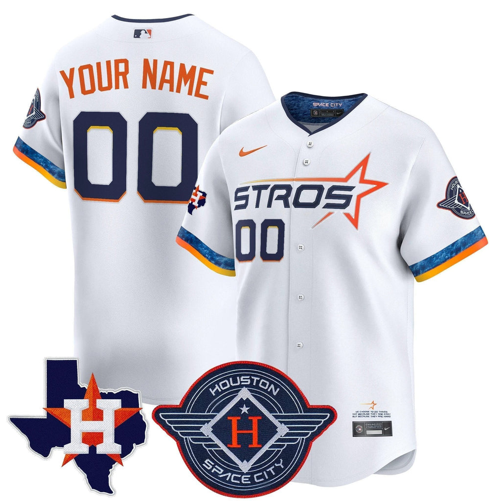 Houston Astros 2025 City Connect Texas Patch Vapor Premier Limited Custom Jersey - All Stitched by Houston Astros