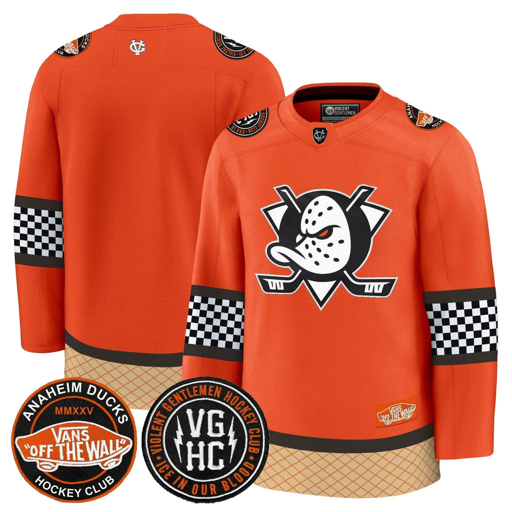Men Anaheim Ducks Checkerboard 2025 Premium Jersey - All Stitched by Anaheim Ducks