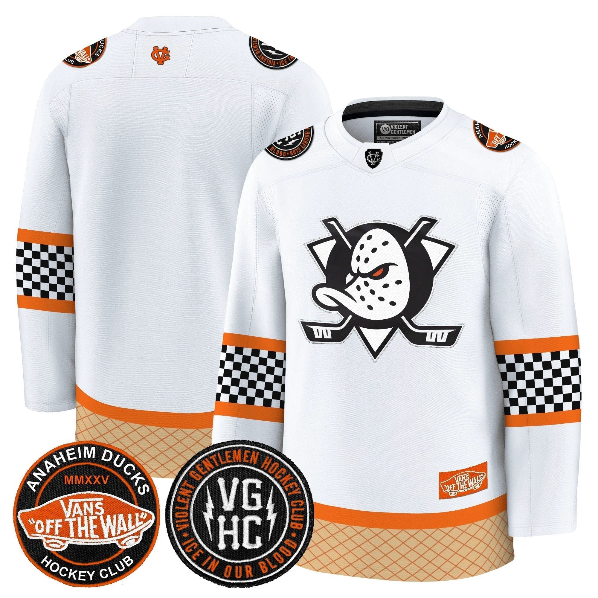 Men Anaheim Ducks Checkerboard 2025 Premium Jersey - All Stitched by Anaheim Ducks