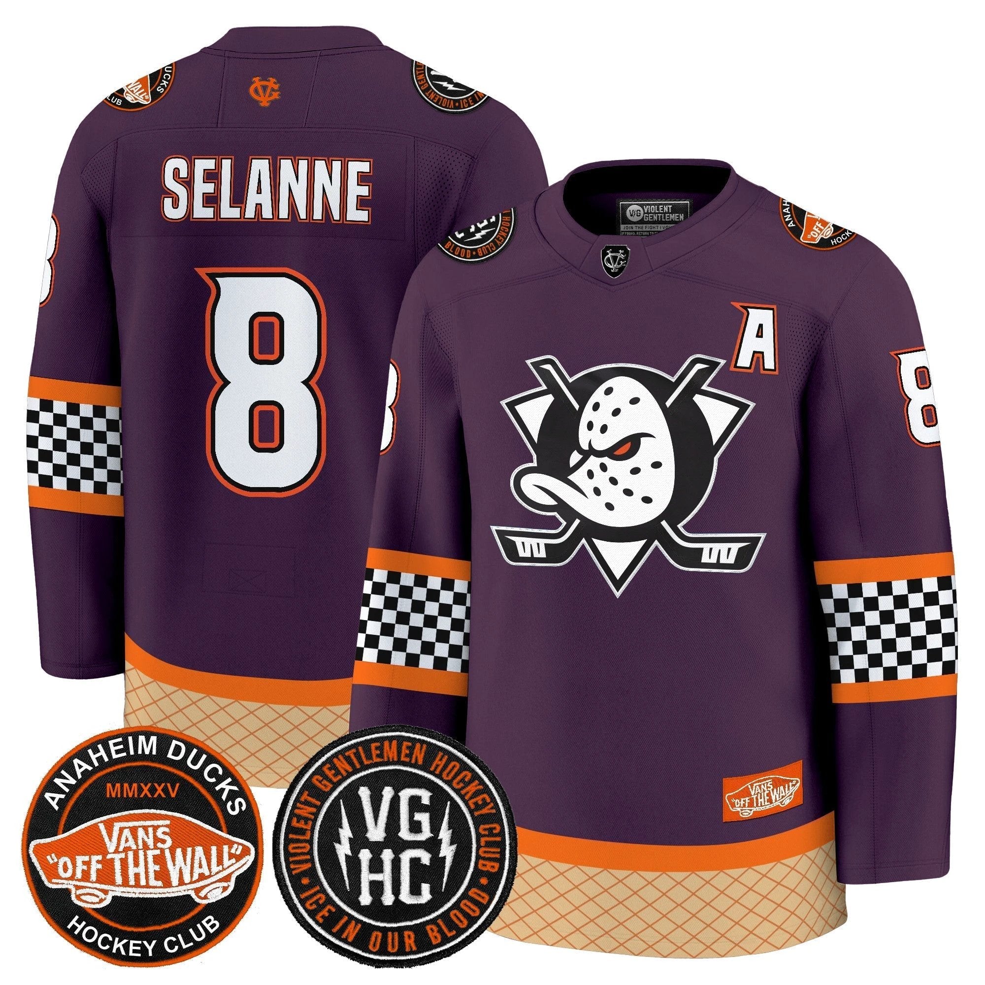 Men Anaheim Ducks Checkerboard 2025 Premium Jersey - All Stitched by Anaheim Ducks