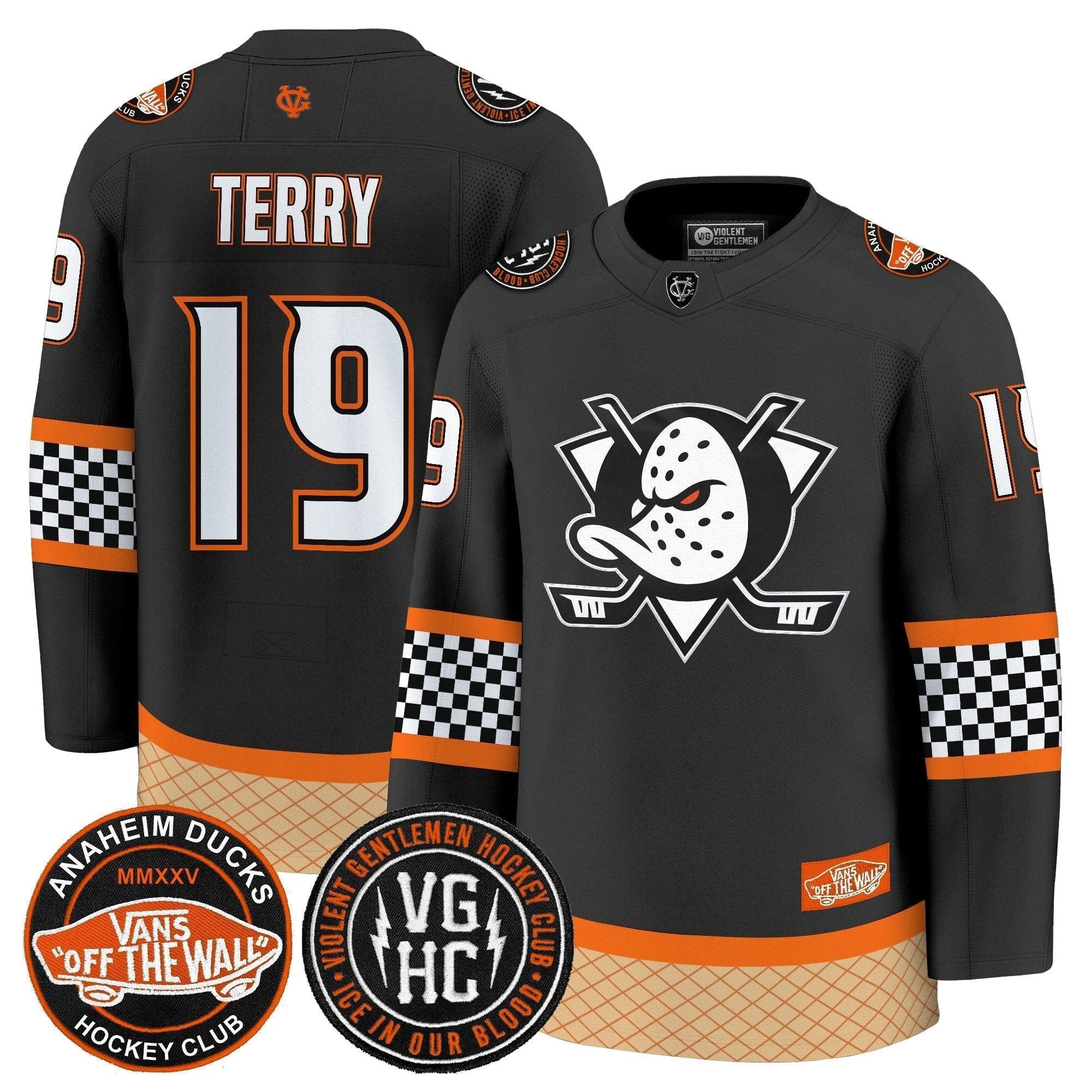 Men Anaheim Ducks Checkerboard 2025 Premium Jersey - All Stitched by Anaheim Ducks