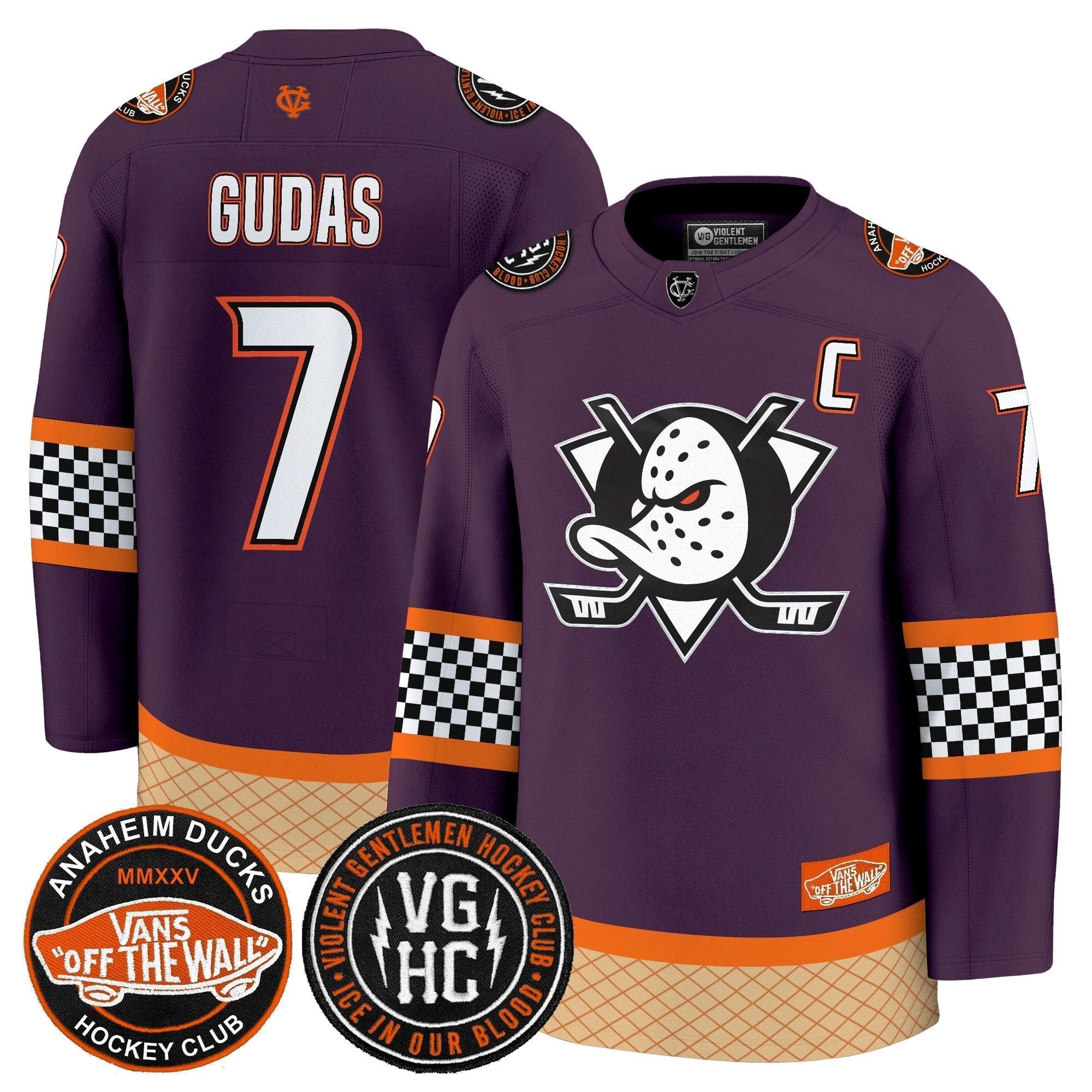 Men Anaheim Ducks Checkerboard 2025 Premium Jersey - All Stitched by Anaheim Ducks