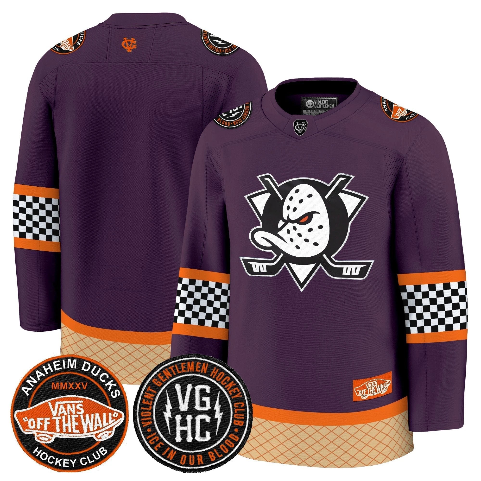 Men Anaheim Ducks Checkerboard 2025 Premium Jersey - All Stitched by Anaheim Ducks
