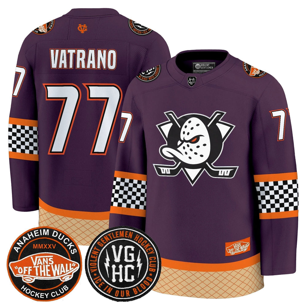 Men Anaheim Ducks Checkerboard 2025 Premium Jersey - All Stitched by Anaheim Ducks