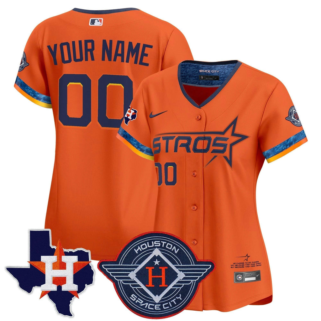 Houston Astros 2025 City Connect Texas Patch Vapor Premier Limited Custom Jersey - All Stitched by Houston Astros