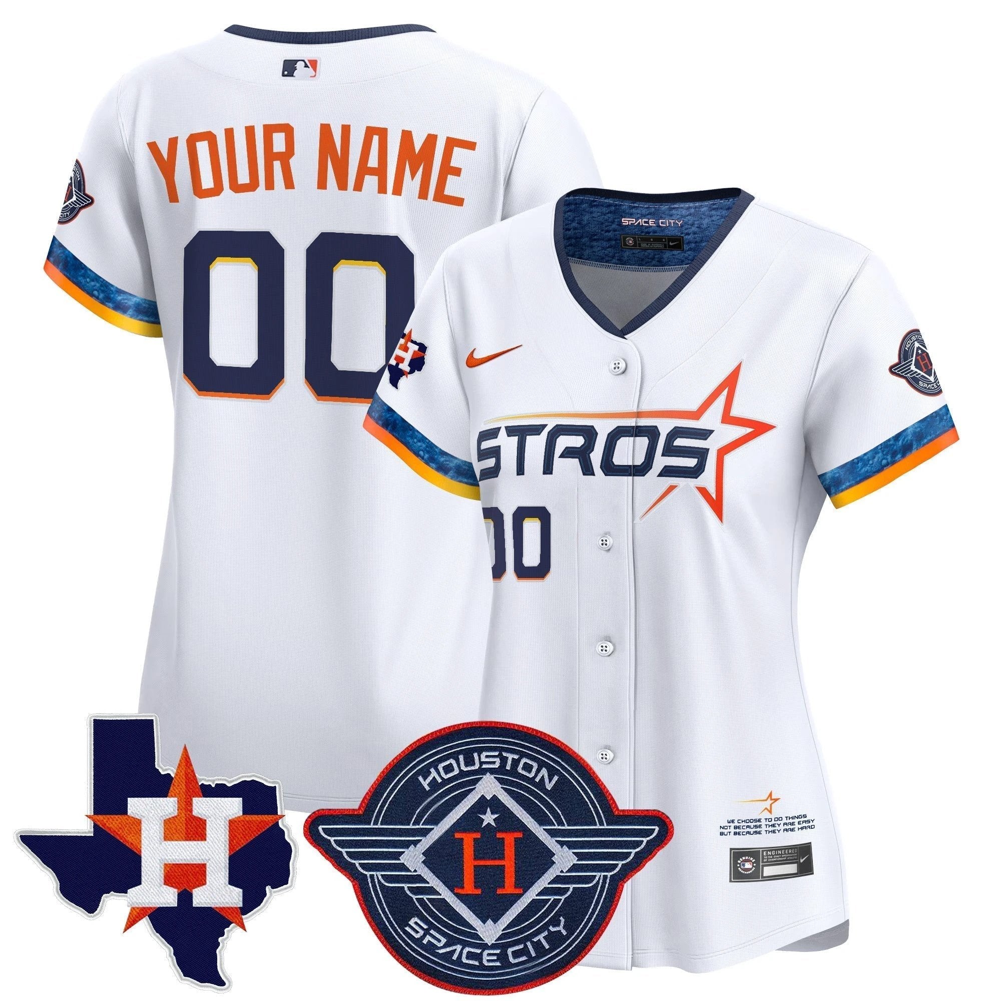 Houston Astros 2025 City Connect Texas Patch Vapor Premier Limited Custom Jersey - All Stitched by Houston Astros
