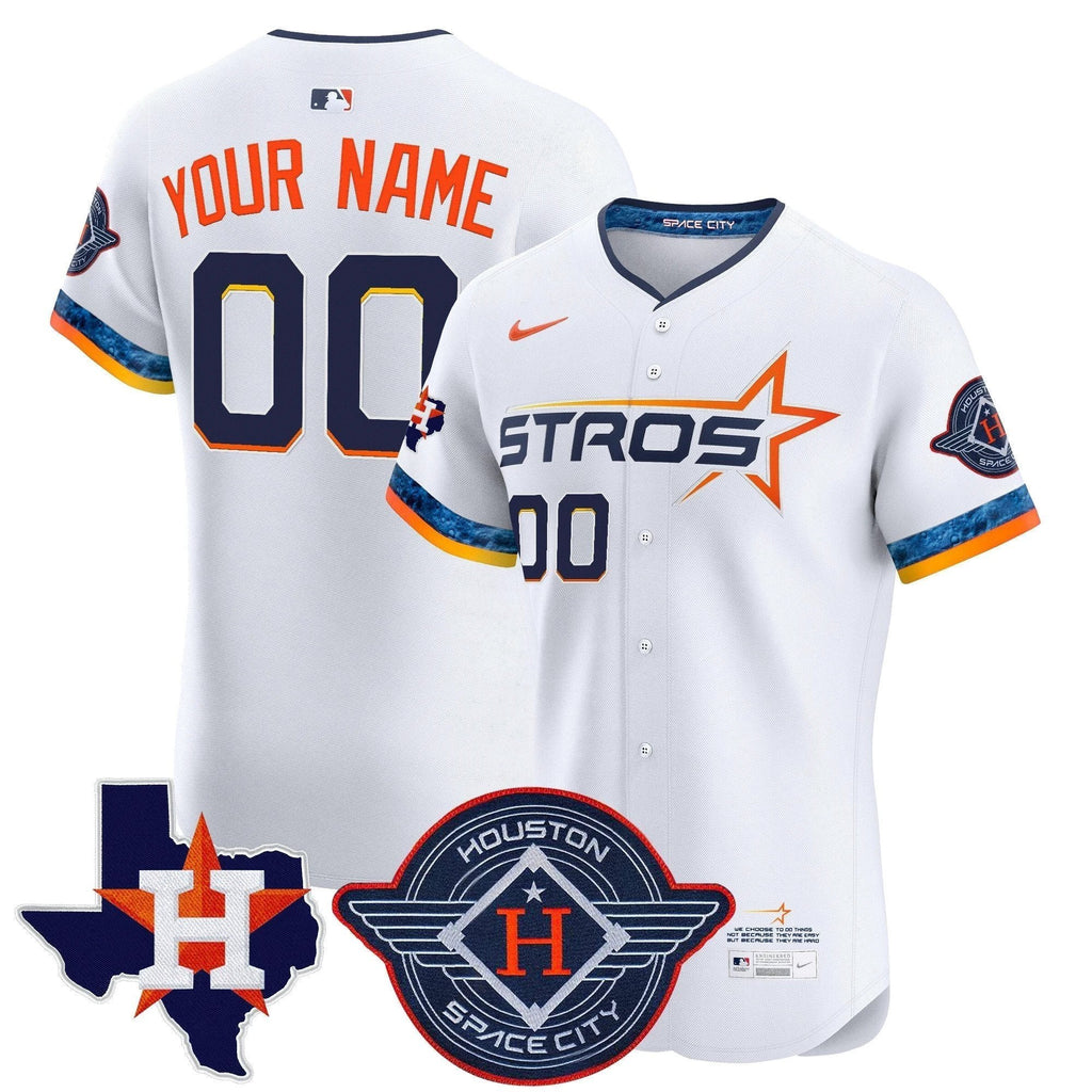 Houston Astros 2025 City Connect Texas Patch Vapor Premier Elite Custom Jersey - All Stitched by Houston Astros