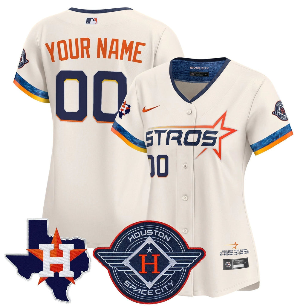 Houston Astros 2025 City Connect Texas Patch Vapor Premier Elite Custom Jersey - All Stitched by Houston Astros