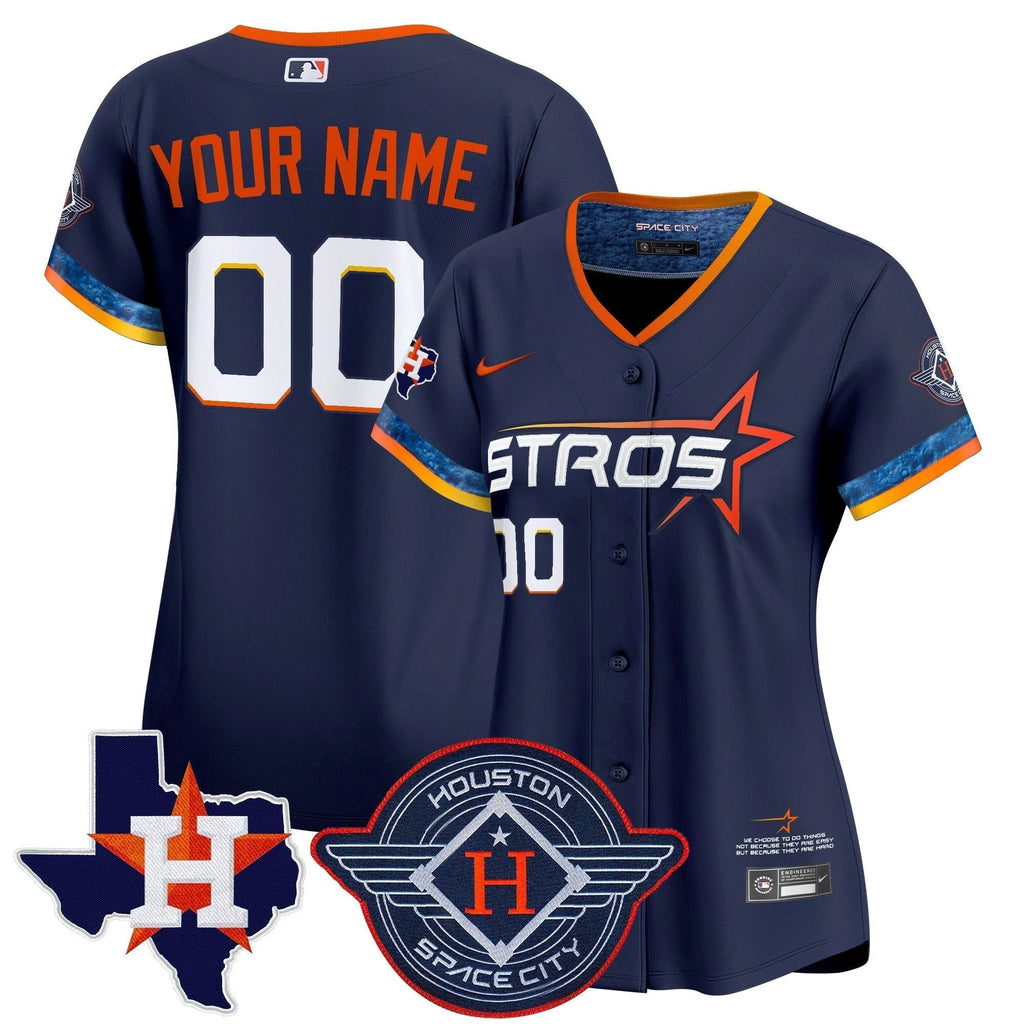 Houston Astros 2025 City Connect Texas Patch Vapor Premier Elite Custom Jersey - All Stitched by Houston Astros