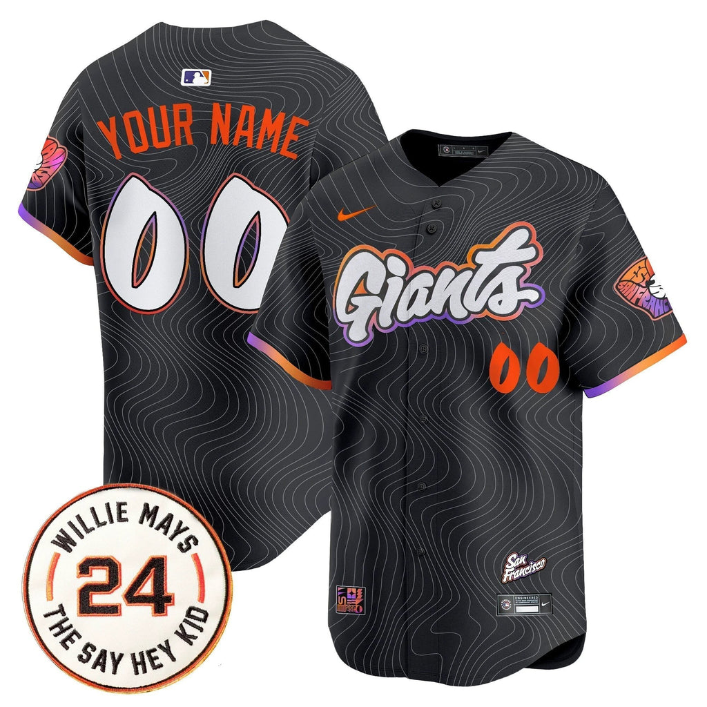 San Francisco Giants 2025 Willie Mays Patch Vapor Premier Limited Custom Jersey - All Stitched by San Francisco Giants