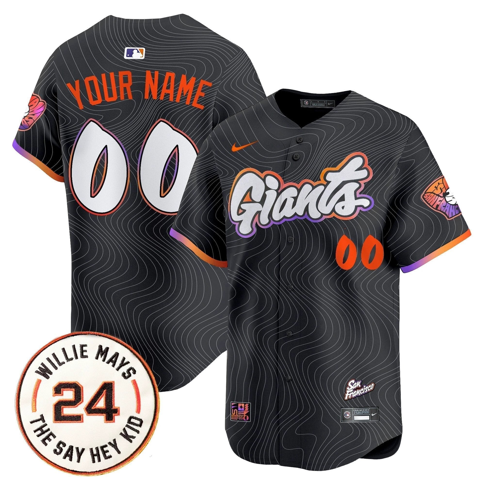 San Francisco Giants 2025 Willie Mays Patch Vapor Premier Limited Custom Jersey - All Stitched by San Francisco Giants