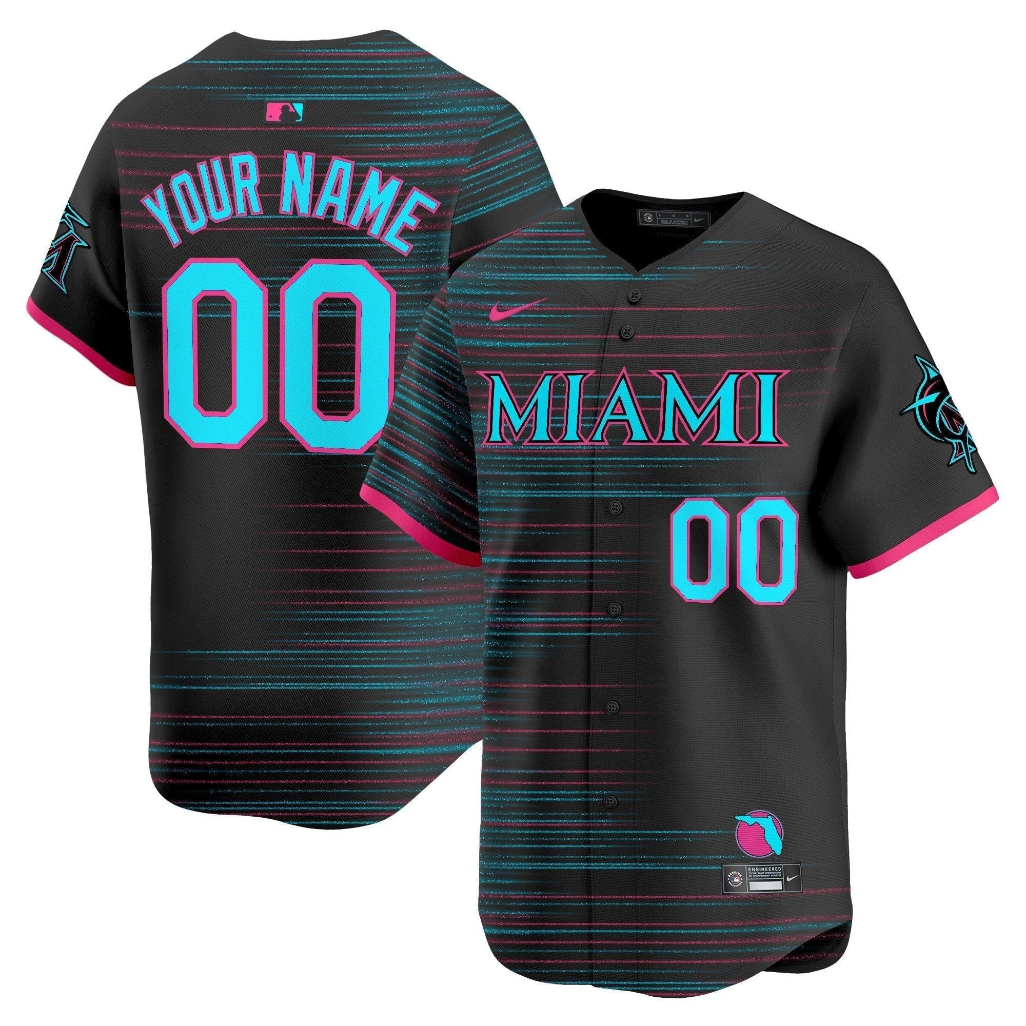 Miami Marlins 2025 City Connect Vapor Premier Limited Custom Jersey - All Stitched by Miami Marlins