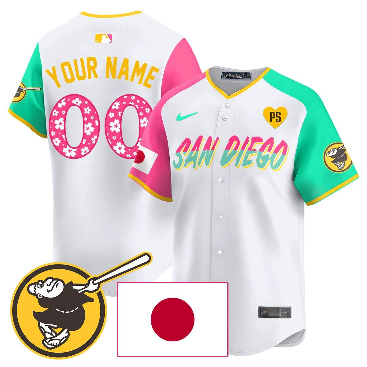 Custom San Diego Padres Japanese Heritage Jersey - All Stitched by Sundaygearus