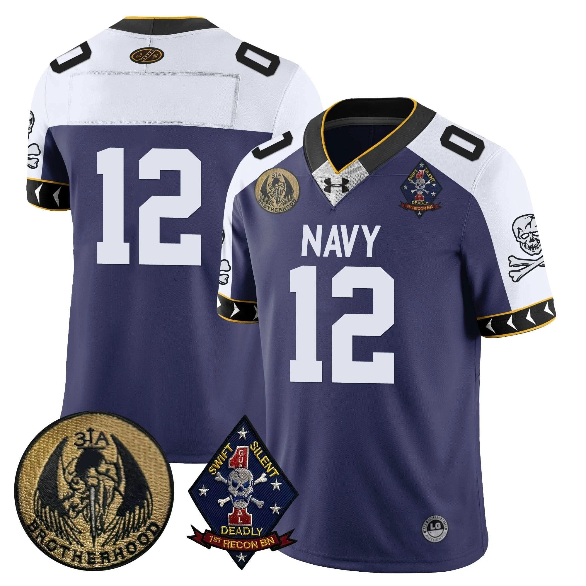 Navy Midshipmen Lacrosse Jolly Rogers Vapor Limited Jersey - All Stitched by Navy Midshipmen