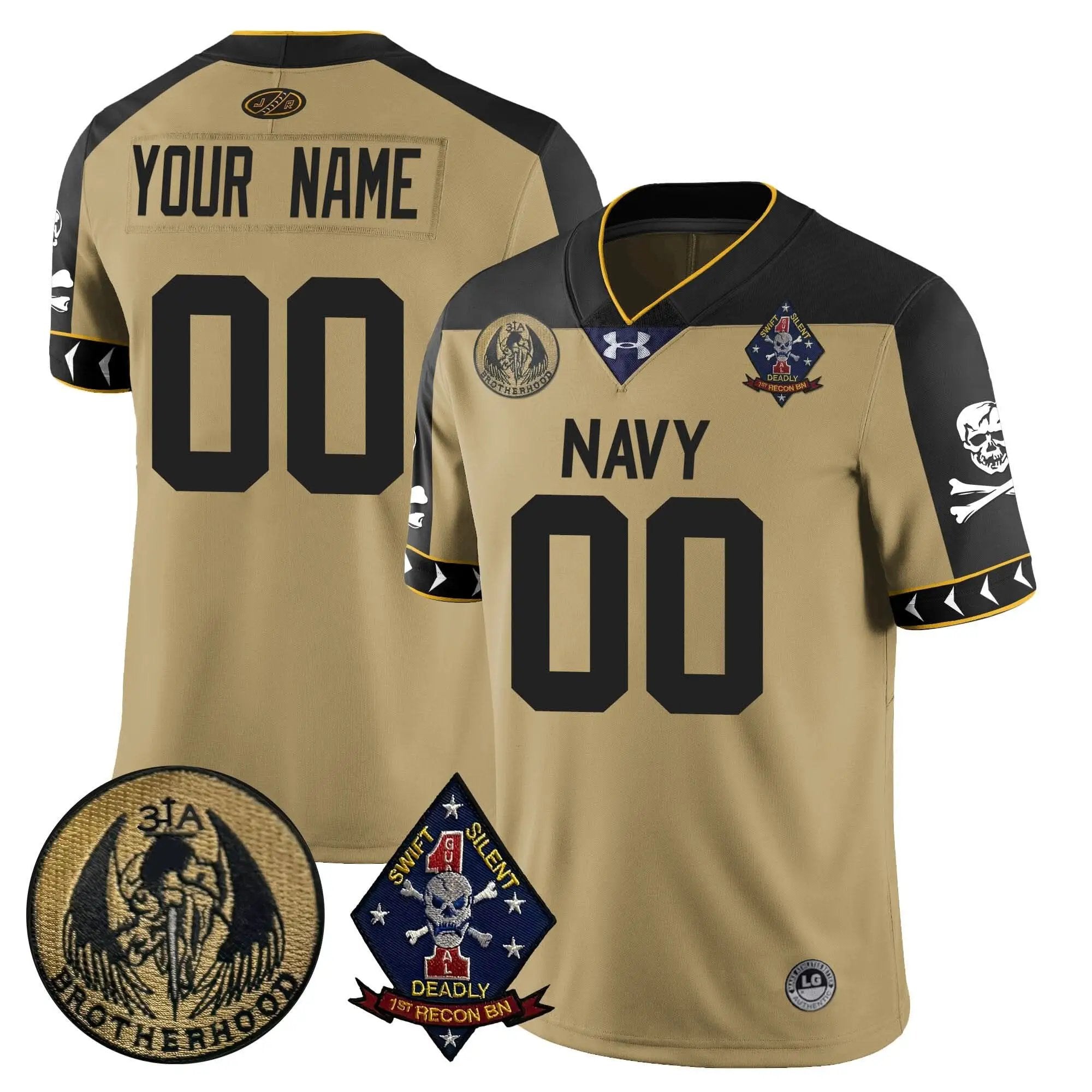 Custom Name/Gender NM Lacrosse Jolly Rogers Vapor Limited Jersey by Navy Midshipmen
