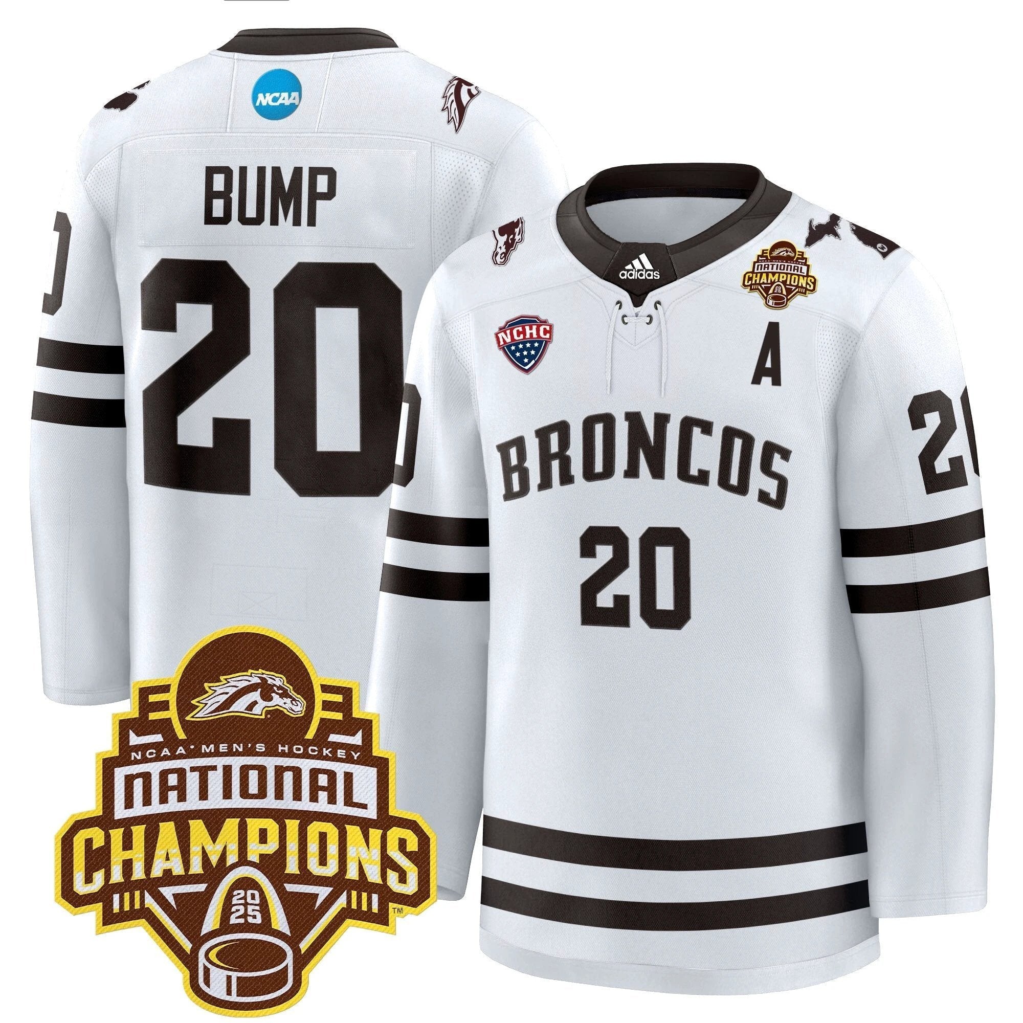 Men Western Michigan Broncos 2025 National Champions Patch Premium Jersey - All Stitched by Western Michigan Broncos