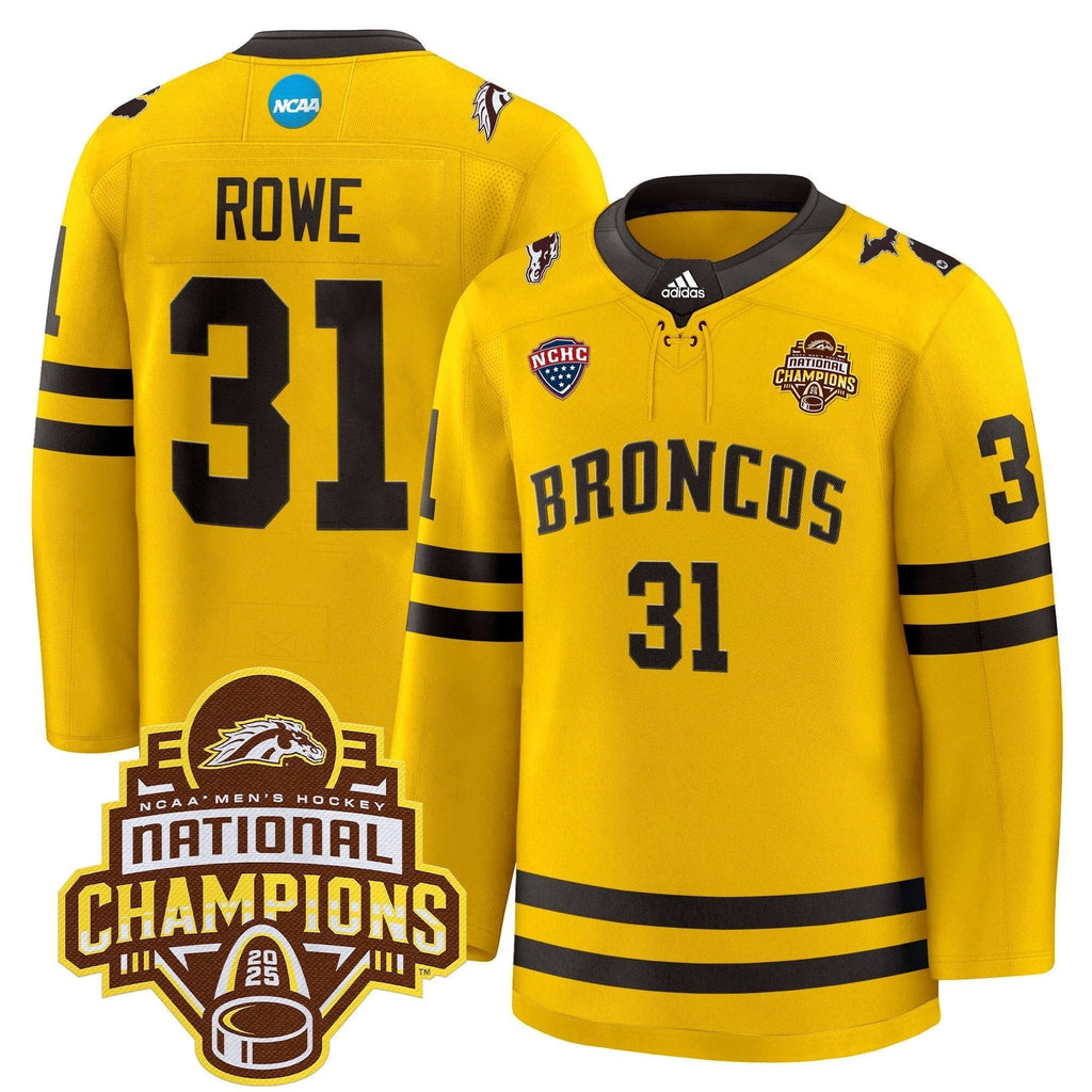 Men Western Michigan Broncos 2025 National Champions Patch Premium Jersey - All Stitched by Western Michigan Broncos