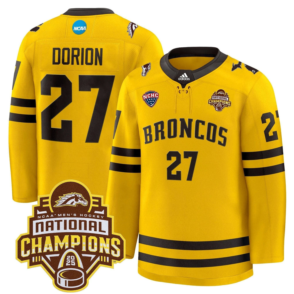 Men Western Michigan Broncos 2025 National Champions Patch Premium Jersey - All Stitched by Western Michigan Broncos