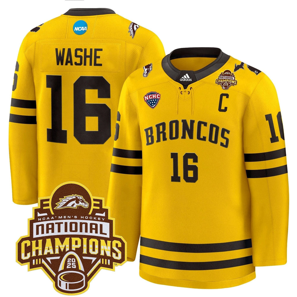 Men Western Michigan Broncos 2025 National Champions Patch Premium Jersey - All Stitched by Western Michigan Broncos